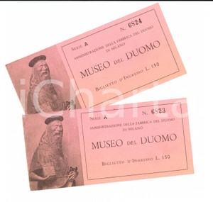 Oggetto da collezione cartaceo 1950 MILANO Coppia biglietti ingresso Museo del DUOMO 1