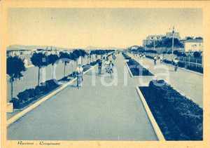 Cartolina originale da collezione 1945 RICCIONE Lungomare animato con biciclette FG NV 1