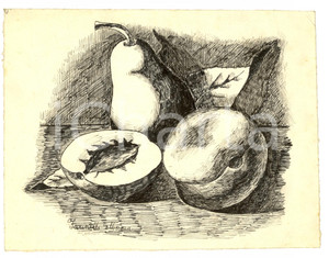 Opera d’arte autentica 1930 circa Maria FARINELLI Natura morta con frutta 1