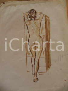 Stampa, bozzetto originale 1967 NOETICO? Studio di nudo femminile Disegno 7 1