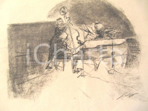 Stampa, bozzetto originale 1930 ca Piccolo concerto per pianoforte e contrabbasso 1
