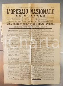Giornale, rivista storica 1901 L OPERAIO NAZIONALE Società Operaie in ricordo di Umberto I Giornale 1