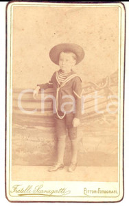 Fotografia d epoca originale 1880 ca TORINO Ritratto di bambino vestito da marinaretto Foto SCANAGATTI 1