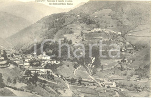 Cartolina originale da collezione 1908 BOVEGNO BS Panorama CASTELLO e LUDIZZO con monte MANIVA Albergo BRENTANA 1