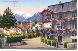 Cartolina originale da collezione 1929 MERANO BZ Veduta con Hotel MAZEGGER Cartolina FP VG 1