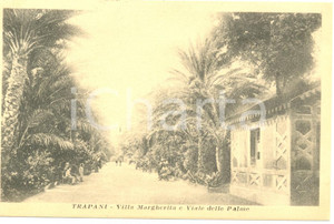 Cartolina originale da collezione 1916 TRAPANI Villa MARGHERITA e Viale delle Palme Cartolina postale FP VG 1