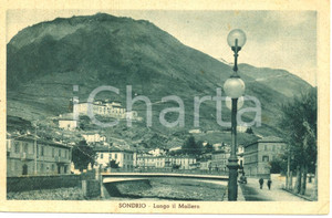 Cartolina originale da collezione 1943 SONDRIO Passeggiata lungo il MALLERO Cartolina ANIMATA FP VG 1