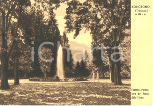 Cartolina originale da collezione 1953 RONCEGNO TN Fontana del PARCO DELLE TERME Cartolina animata FG VG 1