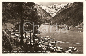 Cartolina originale da collezione 1961 COGNE AO Panoramica con ghiacciaio GRAN PARADISO Cartolina FP VG 1