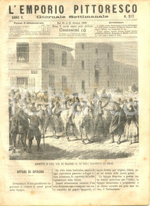 Giornale, rivista storica 1868 L EMPORIO PITTORESCO Affari di Spagna  Catastrofe di Metz Rivista 1