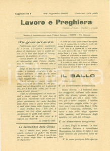 Giornale, rivista storica 1925 RIMINI Il ballo é divertimento da selvaggi LAVORO E PREGHIERA Salesiani 1