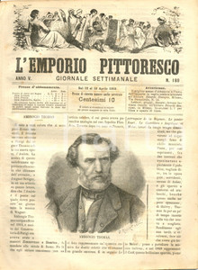 Giornale, rivista storica 1868 L EMPORIO PITTORESCO Architettura orientale  Moschea di BRUSSA Rivista 1