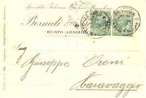 Cartolina originale da collezione 1913 BUSTO ARSIZIO VA Ditta BESNATI & BORIOLI Foderami  Biancheria Cartolina 1