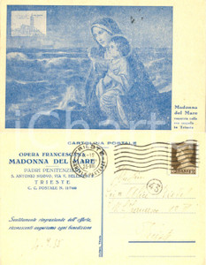 Cartolina originale da collezione 1935 TRIESTE Opera Francescana MADONNA DEL MARE Cartolina postale FP VG 1