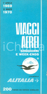 Materiale pubblicitario d’epoca 19691970 ALITALIA Viaggi aerei soggiorni e weekends ILLUSTRATO Opuscolo 1