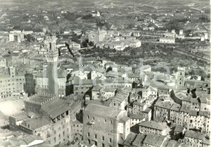 Cartolina originale da collezione 1950 ca SIENA Panorama aereo e Piazza del Campo Cartolina postale FG NV 1