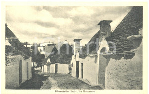 Cartolina originale da collezione 1945 ca ALBEROBELLO BA Trulli di via MONTENERO Cartolina FP NV 1