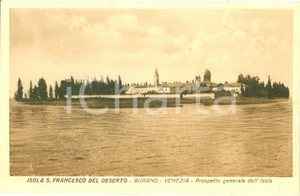 Cartolina originale da collezione 1938 SAN FRANCESCO DEL DESERTO VE Panorama isola e Convento Cartolina FP NV 1