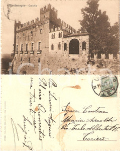 Cartolina originale da collezione 1915 MONTEMAGNO AT Veduta del castello Cartolina FP VG 1