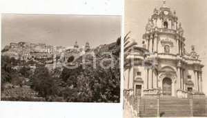 Fotografia d epoca originale 1962 RAGUSA Panorama della cittÃ   e Duomo di SAN GIORGIO Lotto 2 foto 8x12 cm 1