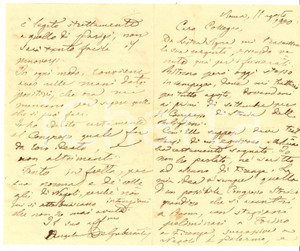 Autografo originale 1900 ROMA Angelo DE GUBERNATIS pro Congresso Storia in Italia AUTOGRAFO 1