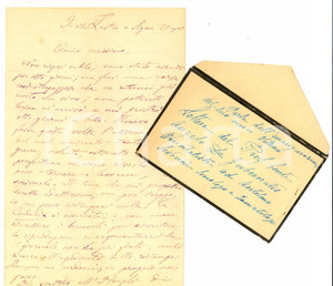 Autografo originale 1882 LASTRA A SIGNA FI Angelo DE GUBERNATIS al Villino VIDYA Autografo 1