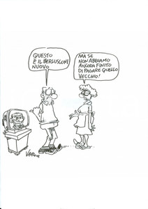 Stampa, bozzetto originale 2008 DISEGNO originale VAURO Senesi Il nuovo Governo Silvio BERLUSCONI 1