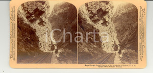 Fotografia d epoca originale 1890 Grand Canyon of the ARKANSAS USA Royal Gorge railway  Stereoscopy 1