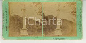 Fotografia d epoca originale 1890 COOPERSTOWN USA Cooper monument  Stereoscopy SMITH 1
