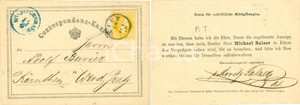 Cartolina originale da collezione 1870 WIEN Moritz SALZER commesso viaggiatore Michael SALZER Biglietto 1
