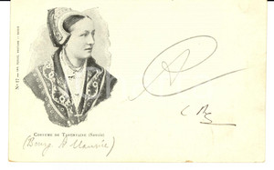 Cartolina originale da collezione 1903 BOURG SAINT MAURICE F COSTUMES SAVOIE Fille tarentaise FP VG 1