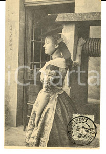 Cartolina originale da collezione 1900 CHALON SUR SAONE F COSTUMES BORGOGNE Femme maconnaise FP VG 1