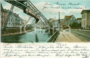 Cartolina originale da collezione 1903 WUPPERTAL DE Teleferica BARMEN con Schnellzug tram ILLUSTRATA FP VG 1