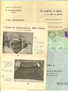 Documento originale, autentico 1941 MILANO Parrocchia SAN GIOACHIMO Offerte per sottomurazione 1