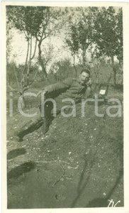 Fotografia d epoca originale 1917 SLOVENIA ? WWI Soldato fanteria telefono da campo FOTOGRAFIA 1