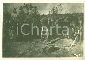 Fotografia d epoca originale 1917 FOGLIANO REDIPUGLIA GO WWI Rifugio 3° Batteria Colle SANT ELIA Fotografia 1