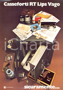 Materiale pubblicitario d’epoca 1970 ca CERNUSCO SUL NAVIGLIO MI Società LIPS VAGO  Casseforti Pieghevole 1