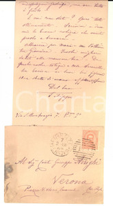 Manoscritto, lettera originale 1888 FIRENZE Di principi ce n é una miniera Autografo Filippo ARRIGHI NEGROBONI 1