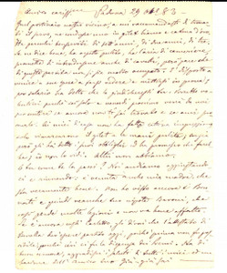 Manoscritto, lettera originale 1883 SOAVE VERONESE Servo in gilet e catena d oro per l ing. Giovanni VISCO 1