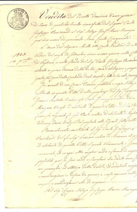 Documento originale, autentico 1823 CODEVILLA PV Carlo Giuseppe PANIZZARDI vende terra COLTIVA Manoscritto 1