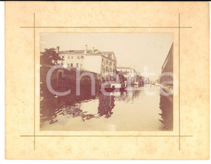 Fotografia d epoca originale 1910 ca VENEZIA Rio MADONNA DELL ORTO Foto animata con gondola 17x14 cm 1