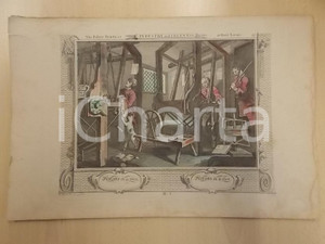 Stampa, bozzetto originale 1820 INDUSTRY AND IDLENES Fellow Prentices Stampa William HOGARTH colorata mano 1