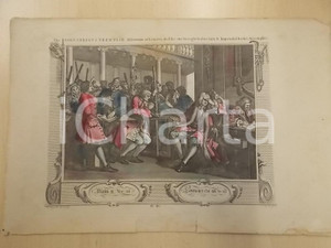 Stampa, bozzetto originale 1820 INDUSTRIOUS PRENTICE Alderman LONDON Stampa William HOGARTH colorata mano 1