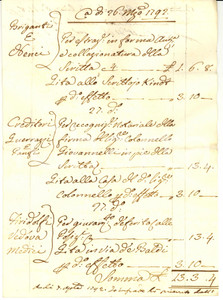 Documento originale, autentico 1792 FIRENZE Conto di un avvocato cause FIRIDOLFI, NENCI  e GUERRAZZI 1