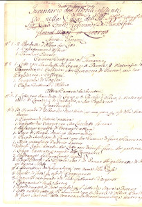 Documento originale, autentico 1775 FIRENZE Inventario mobili del conte Ferdinando PANDOLFINI Manoscritto 1