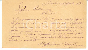 Documento originale, autentico 1880 GENOVA Alessandro FONTANA alla ditta MELCHIORRE GULLER 1