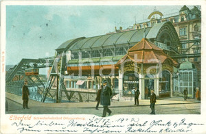 Cartolina originale da collezione 1902 WUPPERTAL DE Stazione teleferica ELBERFELD a DOPPERSBERG Illustrata FP VG 1