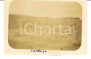 Fotografia d epoca originale 1920 CARTAGINE Rovine della Basilica Foto VINTAGE ORIENTE cm 9x6 1