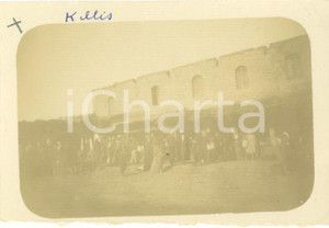 Fotografia d epoca originale 1920 KILIS TURCHIA Folla al mercato Foto ORIENTE 9 x 6 cm 1