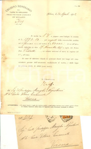 Manoscritto, lettera originale 1902 MILANO Credito Fondiario Cassa di Risparmio delle PROVINCIE LOMBARDE 1